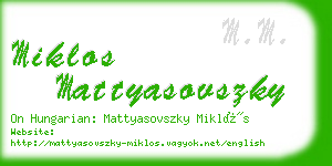 miklos mattyasovszky business card